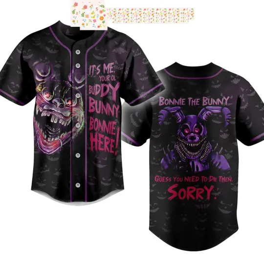 Five Nights at Freddy's You're My Ol Buddy Bunny Bonnie Baseball Jersey