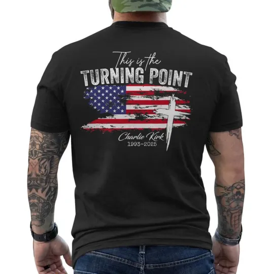 Discover Charlie Kirk Shirt, This is The Turning Point Motivational ON BACK T-Shirt