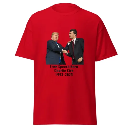 Discover Charlie Kirk T Shirt Shirt Free Speech Warrior Hero