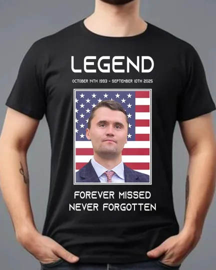 Charlie Kirk Shirt, Legend 1993-2025 Rip Memorial American Flag Shirt