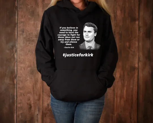 Discover Charlie kirk Black Hoodie ,Charlie Kirk TPUSA Conservative MAGA