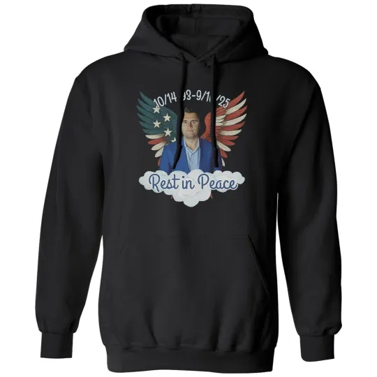 Discover Rest In Peace Charlie - American Angel Kirk Tribute Unisex Hooded Sweatshirt