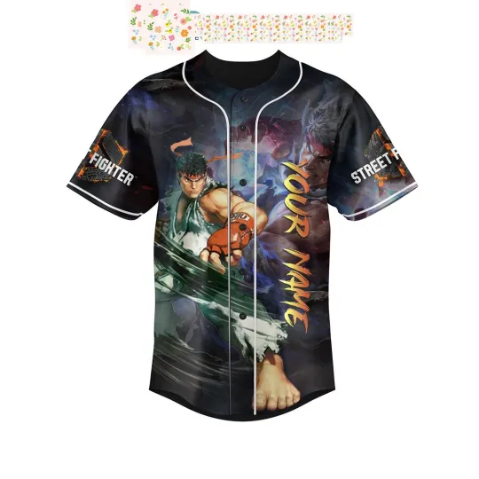 Street Fighter Capcom Nintendo Personalized Baseball Jersey