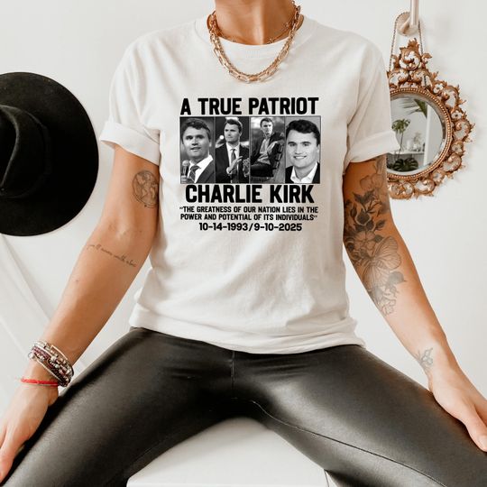 Discover Charlie Kirk Memorial Shirt, Prayers Up for Charlie, Human Rights Shirt, Activist Shirt, Justice Shirt, Political Shirt