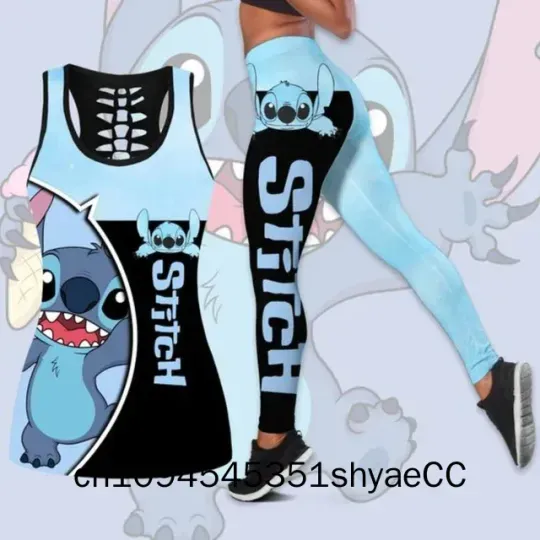 Discover Disney Stitch Hollow Tank Top Leggings Set