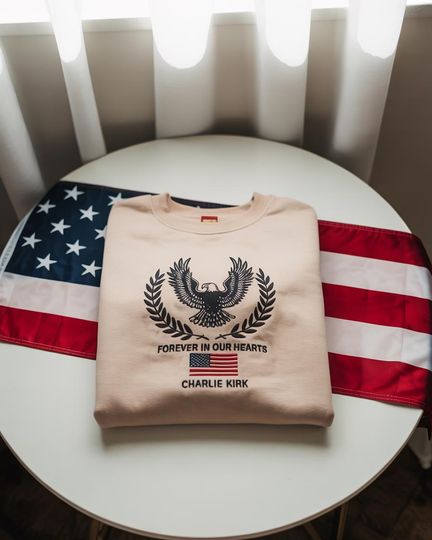 Discover Pray for Charlie Kirk Embroidered SweatShirt, Patriotic Charlie Kirk T-Shirt, Faith-Based Unisex Tee, Political Awareness Top