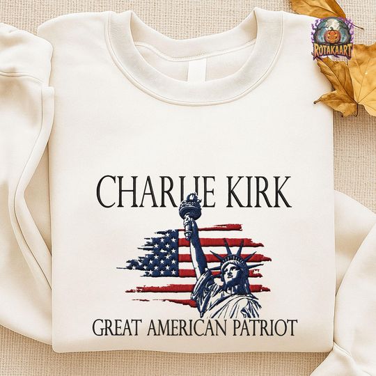 Discover Human Rights Embroidered Sweatshirt, Great American Patriot Embroidered Shirt, In Memory Of Charlie Shirt, RIP Charlie Kirk Embroidery