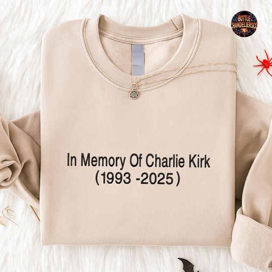 In Memory Of Charlie Kirk Embroidered Sweatshirt, RIP Charlie Kirk Shirt, Human Rights Embroidered Shirt, Support Trump Embroidery