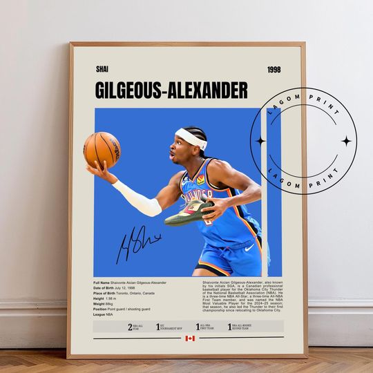 Shai Gilgeous-Alexander Print: Oklahoma City Basketball Fan Art