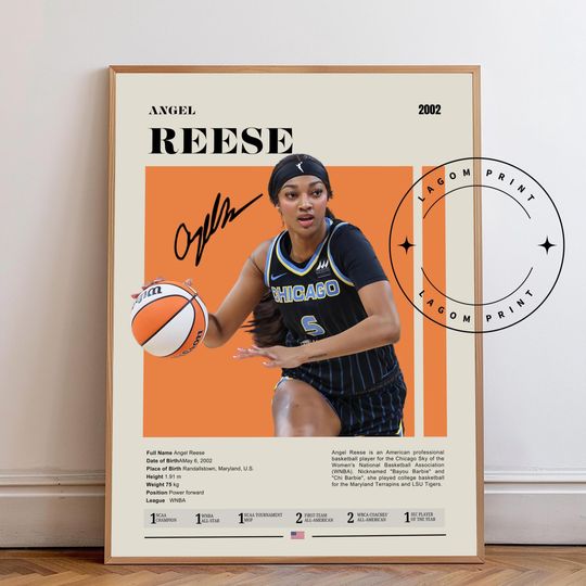 Discover Angel Reese Chicago Sky WNBA Poster: Sports Wall Art (Digital or Physical Print Available)