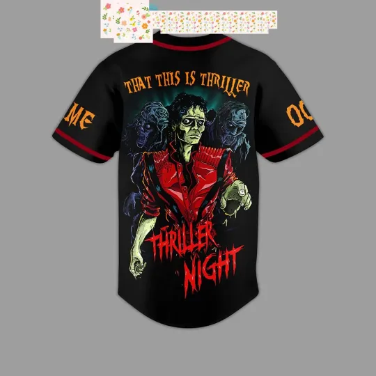 Discover Michael Jackson Thriller Night Personalized Baseball Jersey