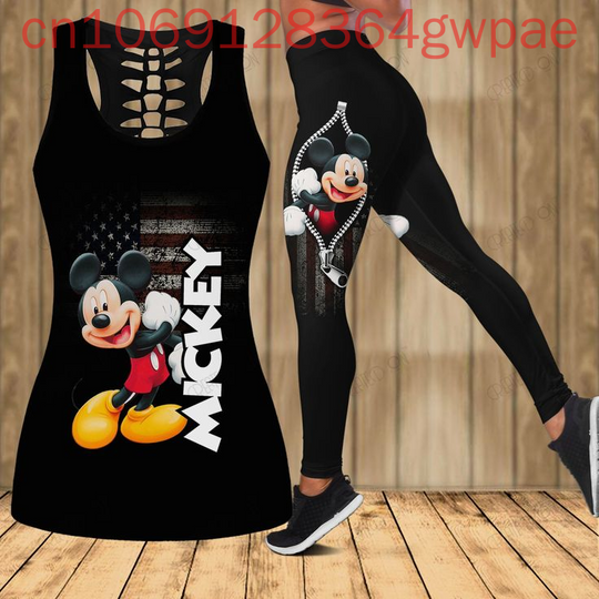 Discover Disney Mickey Mouse Women's Hollow Tank Top Leggings Set