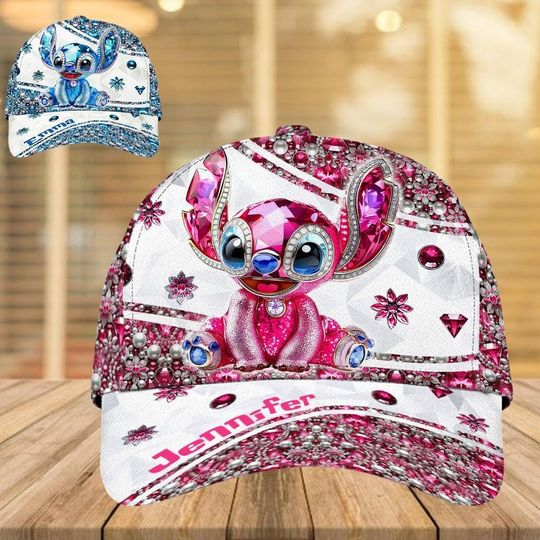 Discover Personalized Stitch Angle Classic Cap, Lilo & Stitch Baseball Cap, Disney Trip Women Cap, Funny Cartoon Classic Hats For Vacation