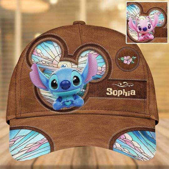 Discover Personalized Stitch Angel Classic Cap, Disneyland Baseball Cap, Disney Trip Hat, Cute Lilo & Stitch Classic Hat, Cartoon Cap Men