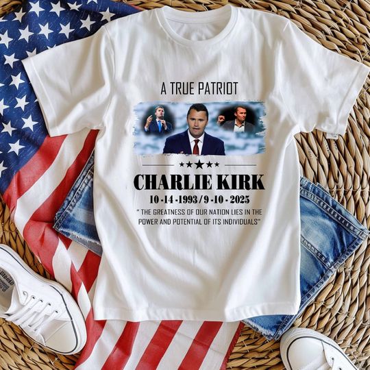 Discover American Patriot Shirt Charlie Kirk Memorial Shirt, Patriotic Charlie Kirk Shirt, Freedom Charlie Kirk Shirt, Political Activist Shirt
