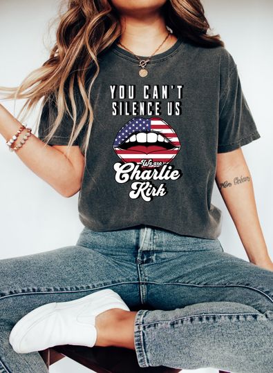 Discover Charlie Kirk T Shirt - Freedom T Shirt - Justice for Charlie Kirk - You Cant Silence Us - We Are Charlie Kirk Shirt - Protest Shirt