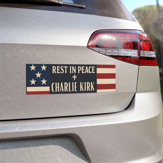 Rest in Peace Charlie Kirk Car Magnet, Kirk Car Decal, Charlie Kirk Bumper Sticker
