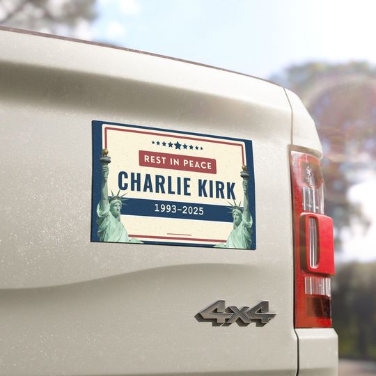 Rest In Peace Charlie Kirk Car Magnet, Kirk Car Decal, Charlie Kirk Bumper Sticker, Rest In Peace Charlie Kirk