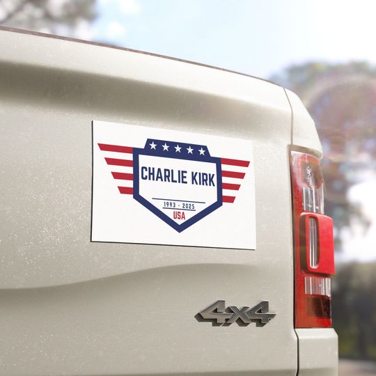Charlie Kirk Car Magnet, Kirk Car Decal, Charlie Kirk Bumper Sticker, Rest In Peace Charlie Kirk