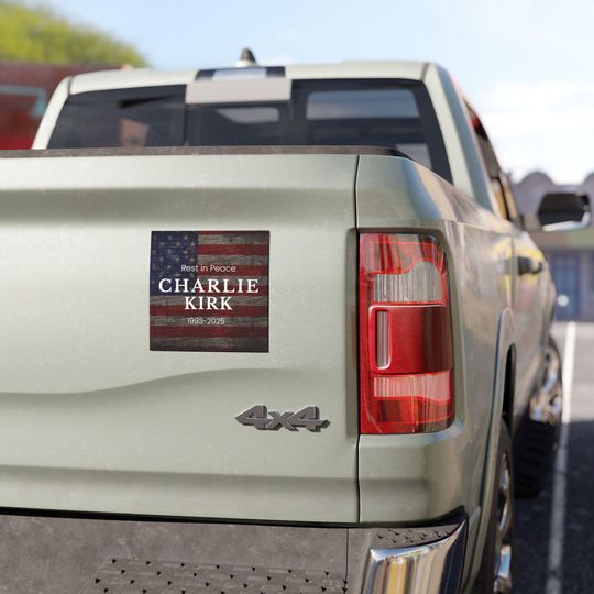 Charlie Kirk Car Magnet, Kirk Car Decal, Charlie Kirk Bumper Sticker, Rest In Peace Charlie Kirk