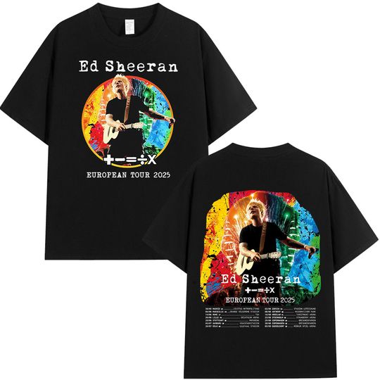 Discover Ed Shee European Tour 2025 T Shirt Men Women Cotton Casual Short Sleeve T-shirt Vintage Fashion T-shirts Oversized Streetwear