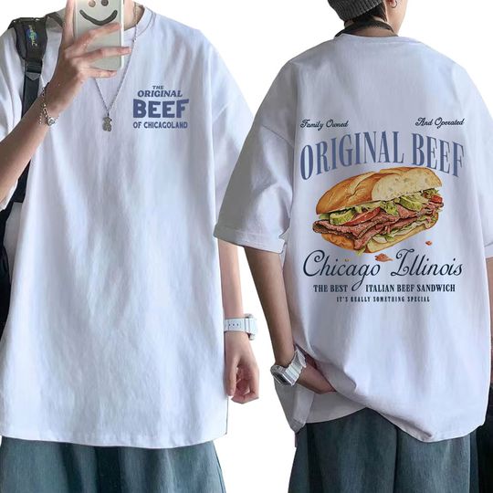Discover Restaurant Sandwich The Bear TV Show T-shirts The Original Beef of Chicagoland T-shirt Men Women Cotton Short Sleeve T Shirts