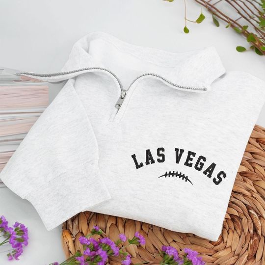 Embroidered Las Vegas Football Quarter-Zip: Cozy Team Sweatshirt