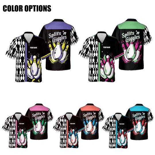 Discover Personalized Splits'n Giggles Vintage Bowling Hawaiian Shirt Bowling Team Shirt Bowling Kid Shirt Gift For Bowling Player Bowling Team
