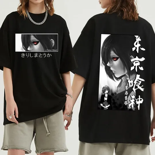 Japanese Anime Toky Ghoul T-shirt Touka Kirishima Eyes Print T-shirts