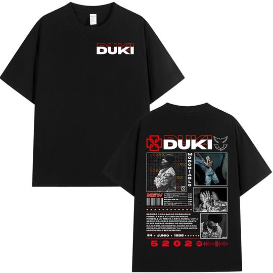 Discover Rapper Duki Duki 5202 MIXTAPE Album T-shirt Men's Women Fashion Hip Hop T Shirt Cotton Casual Short Sleeve T-shirts Streetwear