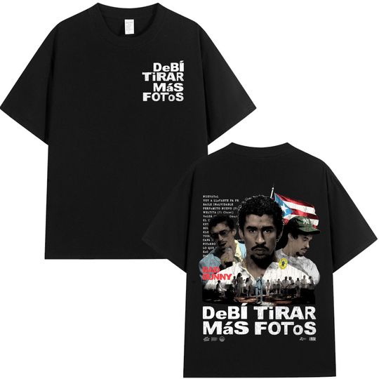 Rapper Bad Bunny DTMF Debí Tirar Más Fotos 2025 Album T Shirt