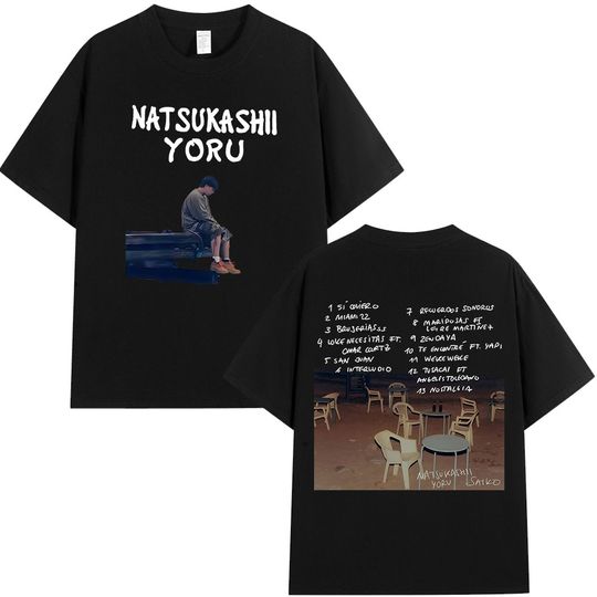 Discover Rapper SAIKO Natsukashii Yoru 2025 New Album T-shirt Men's Women Cotton Oversized T-shirts Fashion Hip Hop Short Sleeve T Shirts