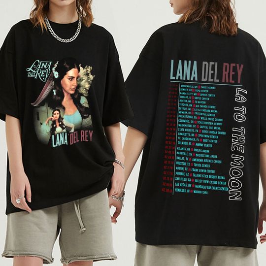 90s Singer Lana Del Rey La To The Moon Tour Print T-shirts
