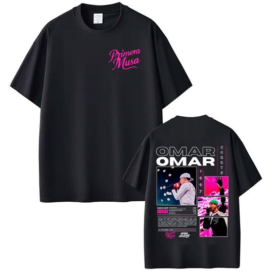 Discover Omar Courtz Primera Musa Album Tour 2025 T Shirt Men Women Clothing Hip Hop Fashion T-shirt Casual Cotton Short Sleeve T-shirts