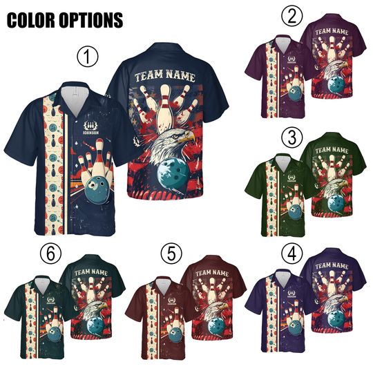 Discover Personalized Retro Bowling Hawaiian Shirt Bowling Team Shirt Bowling Kid Shirt Gift For Bowling Player Bowler Gift Bowling Team Vintage Bowl
