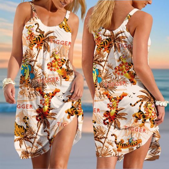 Discover Tigger Sling Summer Dress, Disney Women Dress, Disney Winnie The Pooh Dress, Disney Beach Dress, Gift For Her