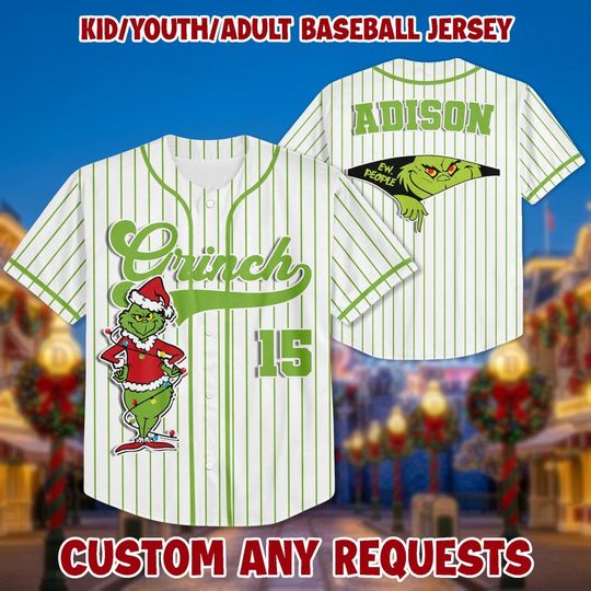 Custom funny character Christmas Jersey: Personalized Grin Tee