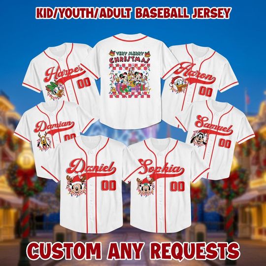 Personalized Mickey and Friends Christmas Jersey: Disney Birthday Shirt