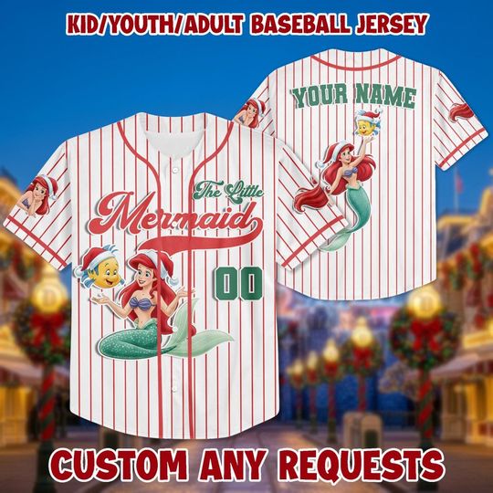 Personalized Little Mermaid Christmas Jersey: Kids Birthday Shirt