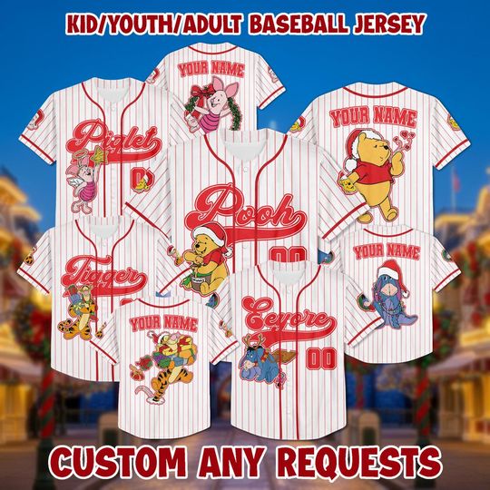 Personalized Winnie the Pooh Christmas Jersey: Kids Birthday Shirt