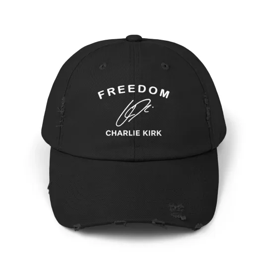 Charlie Kirk Hat Unisex Distressed Cap