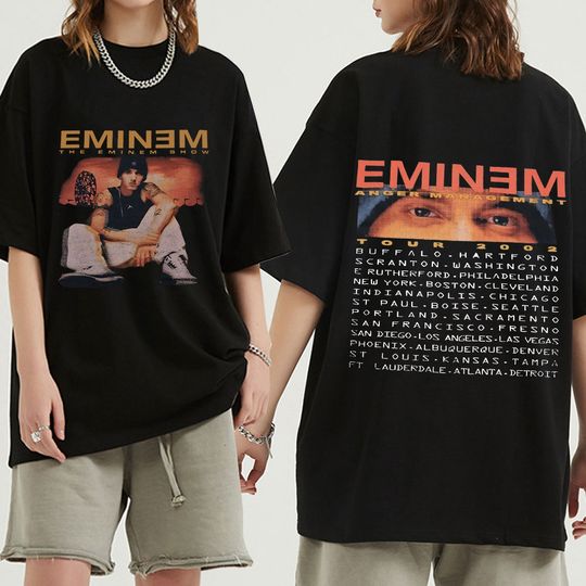 Eminem Anger Management Tour 2021 T Shirt Vintage Harajuku Funny Rick Tee Shirts