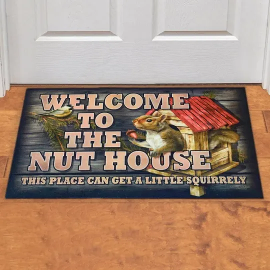 Discover Welcome to the Nut House Doormat Funny Squirrel Welcome Mat Home Decor