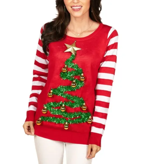 Discover TIPSY ELVES TINSEL CHRISTMAS TREE  UGLY CHRISTMAS SWEATER Women's XXL NEW!!