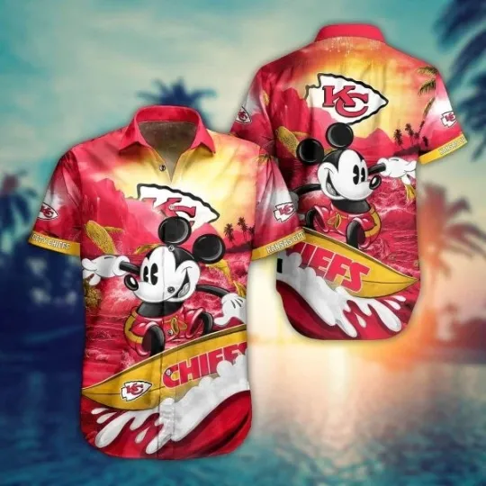 Cool Disney Mickey Mouse Kansas City football Hawaiian Shirt, Gift for Fan