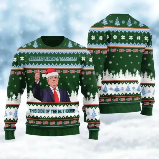 Discover President Trump Ugly Christmas Sweater, I'll Be Home For Christmas Trump Gift
