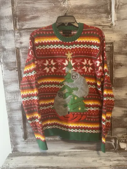 Discover Ugly Christmas Sweater with Sloths Women's Size Medium