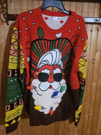 Discover Christmas Sweater Ugly XL Holiday Pullover Unisex Big Santa New No Tags 6873☆