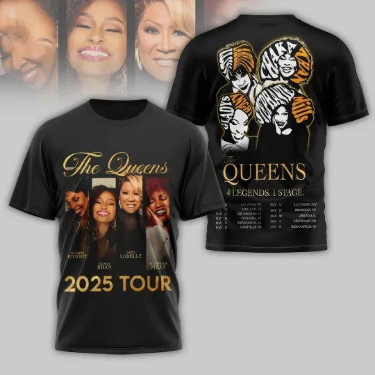 Discover The Queens 4 Legends 1 Stage 2025 Tour 3D T Shirt