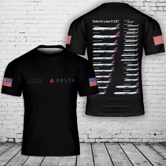 Custom Name Delta Airlines Fleet T-Shirt 3D